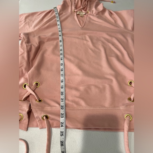 MICHAEL KORS pale pink drawstring hoodie size L - Picture 4 of 6